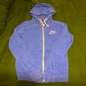Nike Blue Full Zip Hoodie Sweater